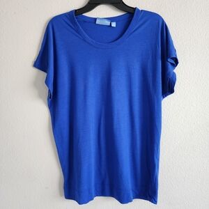 Simply Vera Vera Wang Vibrant Blue Short Sleeve Tee Medium